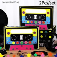 # Beauty Fashion #  2Pcs 80s 90s Party Favor Boxes Large Cassette Player Party Treat Boxes Boom Cass