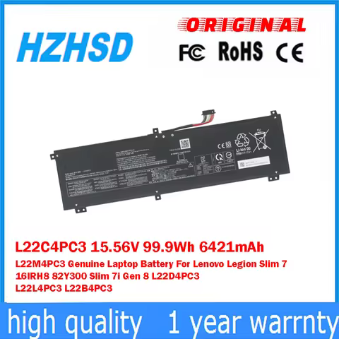 L22C4PC3 15.56V 99.9Wh 6421mAh L22M4PC3 Genuine Laptop Battery For Lenovo Legion Slim 7 16IRH8 82Y30
