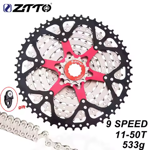 ZTTO MTB Bike 9 Speed 50T Cassette Mountain Bike Cassette 9s 11-50T 9V k7 Bicycle 9S Freewheel 9s Ch