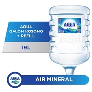 AQUA 19 Liter Gallon (Gallon + Contents) Quality Mineral Water - SJY Shop Instant Direct Delivery