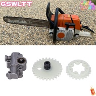 MKOFONU Chain Saw Oil Pump, Silver Metal Oil Pump Gear, Round Compact Easy to Install Oil Pump Worm 