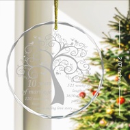 10th Years of Marriage Gift for Couple,Ten Years of Marriage Anniversary Crystal Hanging Ornament,10
