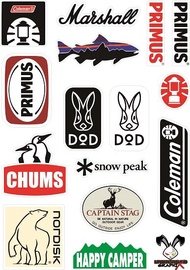 16 sticker  Set #5 สติ๊กเกอร์ติดได้ทุกที่ ลาย Coleman Patagonia Marshall แบบ SET