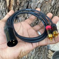 Jack 1 XLR male to 2 RCA cable Canare L2T-2S