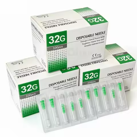 100PCS/box Tattoo Small Painless Beauty Needle 32G4MM 32G6MM 30G 31G 32G 33G 34G Sterile Injector Di