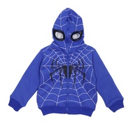 ZZOOI 2023 New Coats Spiderman Hooded Jackets Girls Boys Winter Plus Velve Hooded Jacket Kids Cartoo