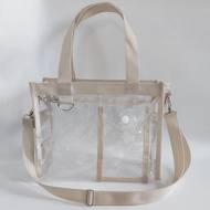 MIKA PVC TRANSPARENT BAG CREAM COLOR SLING - TRANSPARENT CREAM SLING BAG - CONCERT BAG - KPOP BAG FI