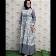 gamis kombinasi tenun ikat troso blangket / tenun jepara (092)