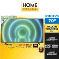 Philips 70 Inch 3-Sided Ambilight 4K UHD Android TV | Netflix & Youtube | Google Play | Dolby Vision