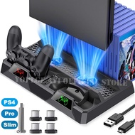For PS4/PS4 Slim/PS4 Pro Vertical Cooling Stand With Fan Dual Controller Charger Charging Station For SONY Playstation 4 Cooler