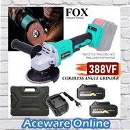 Fox 388VF / 168VF 10000rpm Brushless Cordless Angle Grinder with 2 Lithium Battery Cutting Polishing