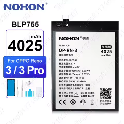 NOHON BLP755 Battery for OPPO Reno 3 Pro Reno3 Mobile Phone Batteries Replacement Built-in Battery 1