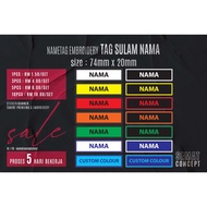 Name Tag Sulam/Student Name Tag With Embroidery/ Tag Nama Pelajar Sulam/Hot Sales/