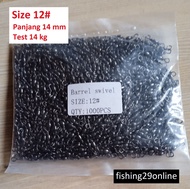 [50 pcs] Barrel swivel kili-kili pancing black nickel high quality