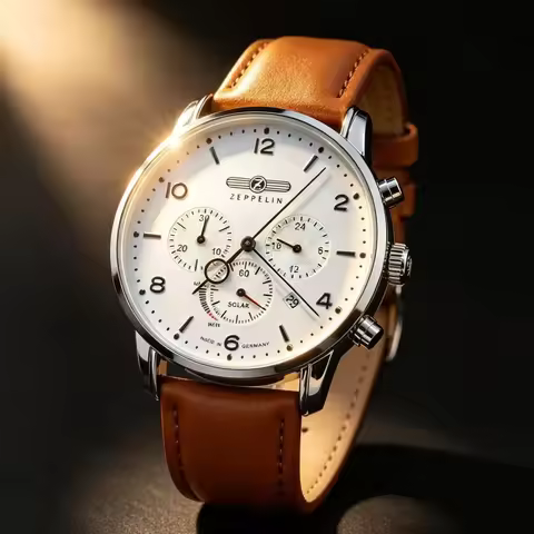 Zeppelin's new series of men's quartz watches, three eye multifunctional chronograph, precise timing