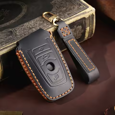 Leather Car Key Cover Keychain Holder Case Protector for BMW 1 3 5 7 Series X1 X3 X4 X5 F10 F15 F16 