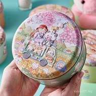Round Tin Cookies Biscuit Tin Box Baked Candy Food Packaging Box Tinplate