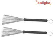 BALLYKA ​2Pcs Drum Brush​, Rubber Handles Retractable ​Retractable Wire Brushes​, Comfortable ​2Pcs 
