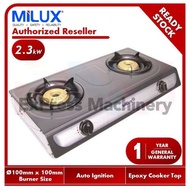 Milux Dapur Masak Dapur Gas Stove Double Burner Infrared Gas Cooker Y3030