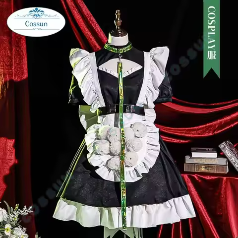 Vtuber NIJISANJI VirtuaReal Aza Maid Uniform Cosplay Costume Halloween outfits Women Men Maid Unifor