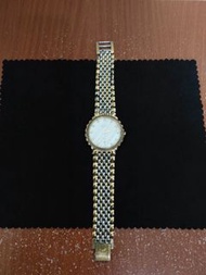 瑞士製 愛其華 Ogival 18K 鍍金 晶鑽 珍珠母貝 古著 腕錶 手錶