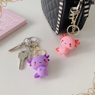 BEBETEB Charm Key Chain, Lovely Axolotl Pink Blue Fish PVC Pendant,  for Pet Lovers Souvenirs Animal