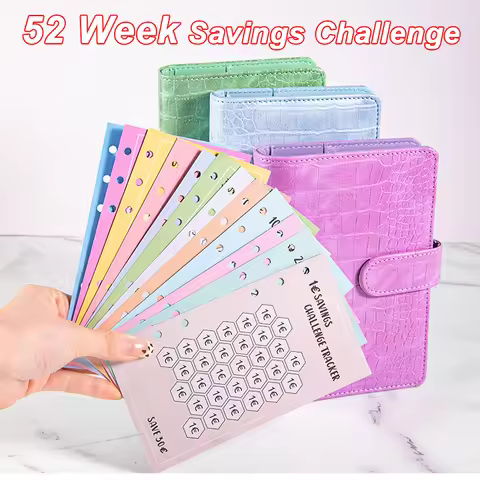 A6 100 Envelopes Eave Money, 52 Weeks Save Challenge, 30 Days Save, Euros USD Cash Envelopes Budget