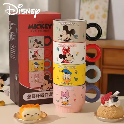 Mickey and Friends Ceramic Mug Cartoon Donald Daisy Couple Water Cup Cute Minnie Breakfast Mugs Offi