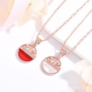 Sterling Silver Design Necklace Collarbone Chain Sunrise Sunset s925Inlaid Diamond Pendant Ye Niche 