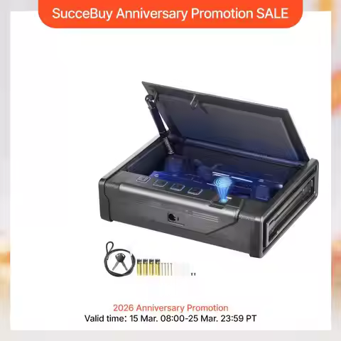 VEVOR Gun Safe Q235 Steel Pistol Safe 3-Way Quick Access Firearm Case Gun Box for Home Bedside Night