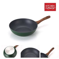 26cm 565Yxi22 Green Veil Wok Beijing Pan Induction Wok Pan 26cm Kitchen Pan Flower