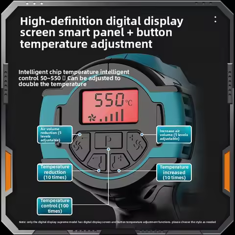 110V/220V Cordless Heat Gun Lithium Battery Powered Portable High Power Blower for Car Wrapping Shri