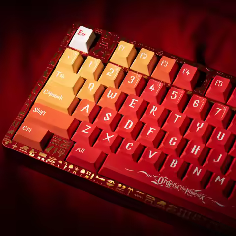 The Order of The Phoenix Keycap Cherry Profile DYE Subbed 142 Keys ANSI Layout ISO Enter For RK61 64