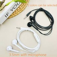 Black/White New Pattern Line 3.5MM Semi-In-Ear Wired Headphones, Built-In Microphone, High-Definitio