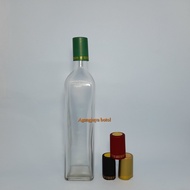 Food 750 Glass Bottle Square VCO Clear Black Cap Unsealed VCO Glass Bottle/ Food Glass Bottle/ 750 G