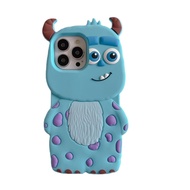 3D Cartoon monsters Sulley Phone Case For Samsung Galaxy S24 S23 Ultra S23FE S21FE A54 A53 A32 A31 A51 A50 A30s A50s Shockproof Cover