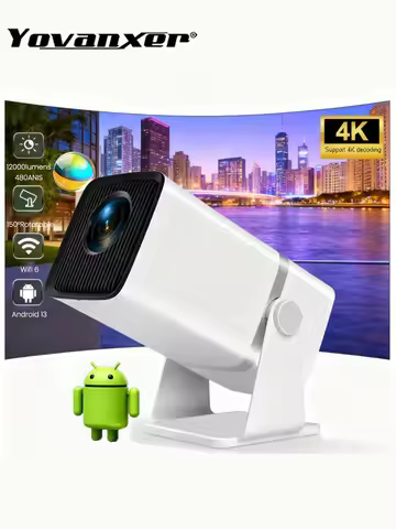 Yovanx4K HD Projector A86W Android WiFi 3D Home Theater Portable Beam Mini Projector for Home Theate