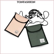 TONFASHION Travel Document Passport Bag, Square Shape  Cloth Multi Functional Bag, Simple Solid Color Crossbody Handphone Bag