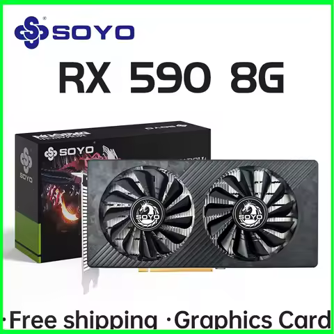 SOYO AMD RX 590 8GB Placa De Video Gaming Graphics Card GDDR5 256Bit PCI Express 3.0 ×16 6Pin Radeon