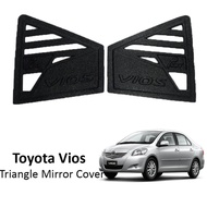 Black Rear Side Window Triangle Mirror Cover Car Protector for Toyota Vios 2014