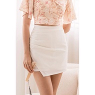 Dear Lyla Sarah Ruched Asymmetrical Skorts (White)