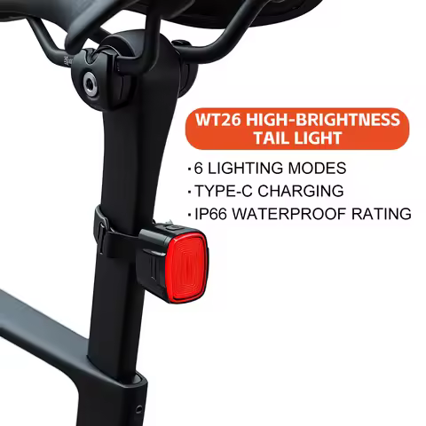 LITERIDE USB Rechargeable Bicycle Tail Light, IP66 Waterproof LED Rear Lamp for MTB Road Bike Cyclin