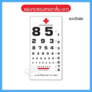 แผ่นทดสอบสายตาสั้น-ยาว แบบ E-Chart แผ่นทดสอบสายตา ระยะ 6 เมตร แบบมาตรฐาน 2 ชนิดตัวเลขและสัญลักษณ์