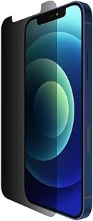 Belkin iPhone 12 Mini Screen Protector Tempered Glass Privacy Antimicrobial-Treated, Clear OVA028zz