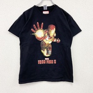 古著GILDAN MARVEL IRON MAN 黑色短袖印花T卹，M碼