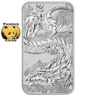 Australian 2023 Dragon Rectangle Silver Coin 1oz