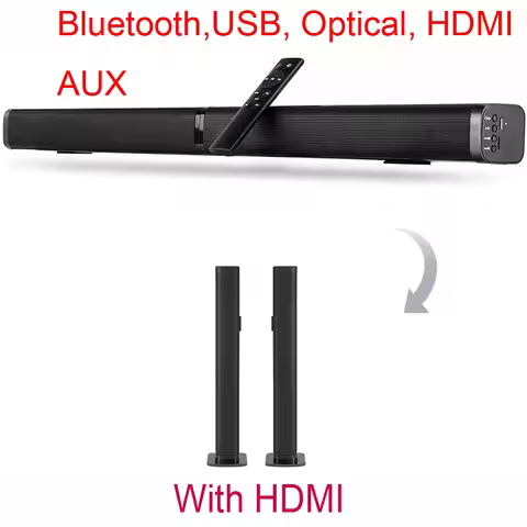 HDMI-compatible 37-inch Bluetooth soundbar for LED TV Wall mountable Home Theater 3D surround sound 