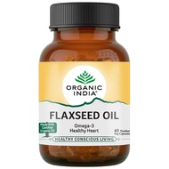 ORGANIC INDIA Flaxseed Oil 60 Capsules (Omega-3 Healthy Heart, Cholesterol)