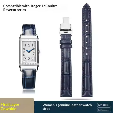 14mm 16mm 18mm 20mm watchbands for Jaeger-LeCoultre REVERSO MASTER ULTRA THIN RENDEZ-VOUS blue grey 