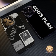 Drake GOD'S PLAN Simple Solid Color Frosted Electroplate Lens Protection Phone Case Compatible for i